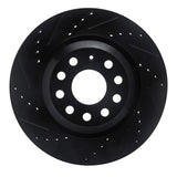 R1 Concepts 15-25 Volkswagen GTI Rear Left Drilled & Slotted Black Brake Rotor by R1 Concepts RNC-633-74030L