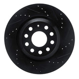 Dynamic Friction 2006-2025 Audi S3 (USA/Canada) Rear Right Drilled & Slotted Black Brake Rotor by Dynamic Friction Company 633-74030R