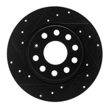 R1 Concepts 05-25 Audi A3 (Mexico) Rear Left Drilled & Slotted Black Brake Rotor by R1 Concepts RNC-633-74031L