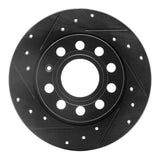 R1 Concepts 10-19 Audi A3 Rear Left Drilled & Slotted Black Brake Rotor