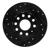 R1 Concepts 10-19 Audi A3 Rear Right Drilled & Slotted Black Brake Rotor by R1 Concepts RNC-633-74033R