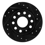 R1 Concepts 10-19 Audi A3 Rear Right Drilled & Slotted Black Brake Rotor by R1 Concepts RNC-633-74033R