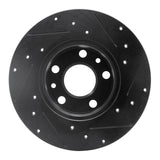 R1 Concepts 72-78 Volkswagen Type 2 Front Left Drilled & Slotted Black Brake Rotor by R1 Concepts RNC-633-74036L