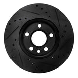 R1 Concepts 92-95 Volkswagen EuroVan Front Left Drilled & Slotted Black Brake Rotor by R1 Concepts RNC-633-74040L