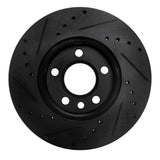 R1 Concepts 92-95 Volkswagen EuroVan Front Right Drilled & Slotted Black Brake Rotor by R1 Concepts RNC-633-74040R