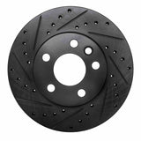 R1 Concepts 96-00 Volkswagen EuroVan Front Left Drilled & Slotted Black Brake Rotor by R1 Concepts RNC-633-74043L