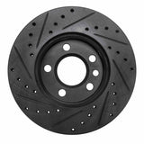 R1 Concepts 96-00 Volkswagen EuroVan Front Right Drilled & Slotted Black Brake Rotor by R1 Concepts RNC-633-74043R