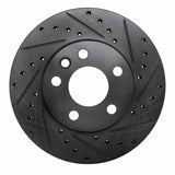 R1 Concepts 96-00 Volkswagen EuroVan Front Right Drilled & Slotted Black Brake Rotor by R1 Concepts RNC-633-74043R