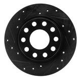 R1 Concepts 01-03 Volkswagen EuroVan Front Left Drilled & Slotted Black Brake Rotor by R1 Concepts RNC-633-74045L