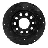 R1 Concepts 01-03 Volkswagen EuroVan Front Right Drilled & Slotted Black Brake Rotor by R1 Concepts RNC-633-74045R