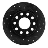 R1 Concepts 01-03 Volkswagen EuroVan Front Right Drilled & Slotted Black Brake Rotor by R1 Concepts RNC-633-74045R