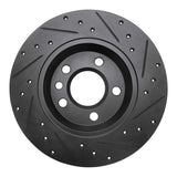 R1 Concepts 01-03 Volkswagen EuroVan Rear Left Drilled & Slotted Black Brake Rotor by R1 Concepts RNC-633-74047L