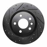R1 Concepts 01-03 Volkswagen EuroVan Rear Left Drilled & Slotted Black Brake Rotor by R1 Concepts RNC-633-74047L