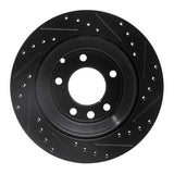 R1 Concepts 03-18 Audi Q7 Rear Left Drilled & Slotted Black Brake Rotor by R1 Concepts RNC-633-74048L