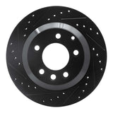 R1 Concepts 03-18 Audi Q7 Rear Left Drilled & Slotted Black Brake Rotor by R1 Concepts RNC-633-74048L
