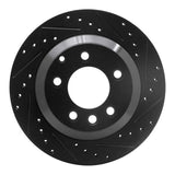 R1 Concepts 03-18 Audi Q7 Rear Right Drilled & Slotted Black Brake Rotor by R1 Concepts RNC-633-74048R