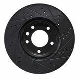 R1 Concepts 03-18 Porsche Cayenne Left Front Drilled & Slotted Black Brake Rotor by R1 Concepts RNC-633-74050D