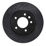 R1 Concepts 03-18 Porsche Cayenne Left Front Drilled & Slotted Black Brake Rotor by R1 Concepts RNC-633-74050D