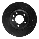 R1 Concepts 03-15 Audi Q7 Left Front Drilled & Slotted Black Brake Rotor