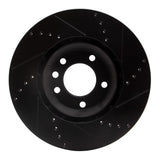 R1 Concepts 03-15 Audi Q7 Right Front Drilled & Slotted Black Brake Rotor by R1 Concepts RNC-633-74052D