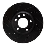 R1 Concepts 03-15 Audi Q7 Right Front Drilled & Slotted Black Brake Rotor by R1 Concepts RNC-633-74052D