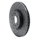 Dynamic Friction 2005-2025 Audi TT Front Left Drilled & Slotted Black Brake Rotor by Dynamic Friction Company 633-74053L