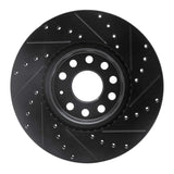 Dynamic Friction 2005-2025 Audi TT Front Left Drilled & Slotted Black Brake Rotor by Dynamic Friction Company 633-74053L