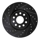 Dynamic Friction 2005-2025 Audi TT Front Left Drilled & Slotted Black Brake Rotor by Dynamic Friction Company 633-74053L