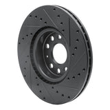 Dynamic Friction 2005-2025 Audi TT Front Left Drilled & Slotted Black Brake Rotor by Dynamic Friction Company 633-74053L