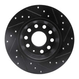 R1 Concepts 05-18 Audi A3 Quattro Rear Left Drilled & Slotted Black Brake Rotor by R1 Concepts RNC-633-74055L
