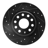 R1 Concepts 05-18 Audi A3 Quattro Rear Left Drilled & Slotted Black Brake Rotor by R1 Concepts RNC-633-74055L