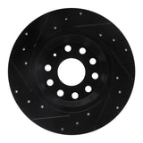 R1 Concepts 05-18 Audi A3 Rear Right Drilled & Slotted Black Brake Rotor by R1 Concepts RNC-633-74055R