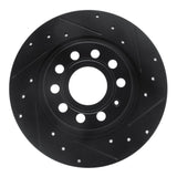 R1 Concepts 05-18 Audi A3 Rear Right Drilled & Slotted Black Brake Rotor by R1 Concepts RNC-633-74055R