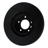 R1 Concepts 11-18 Porsche Cayenne Right Front Drilled & Slotted Black Brake Rotor by R1 Concepts RNC-633-74056D