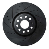 R1 Concepts 18-25 Volkswagen ATLAS Front Left Drilled & Slotted Black Brake Rotor by R1 Concepts RNC-633-74058L