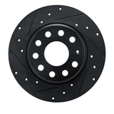 R1 Concepts 17-25 Audi Q2 (Mexico) Rear Left Drilled & Slotted Black Brake Rotor by R1 Concepts RNC-633-74059L