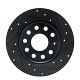 R1 Concepts 17-25 Audi Q2 (Mexico) Rear Right Drilled & Slotted Black Brake Rotor by R1 Concepts RNC-633-74059R
