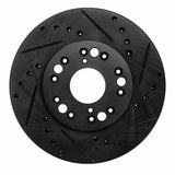 R1 Concepts 90-90 Lexus LS400 Front Right Drilled & Slotted Black Brake Rotor by R1 Concepts RNC-633-75000R