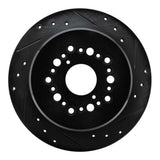 R1 Concepts 90-92 Lexus LS400 Rear Right Drilled & Slotted Black Brake Rotor