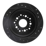 R1 Concepts 92-98 Lexus SC300 Rear Left Drilled & Slotted Black Brake Rotor by R1 Concepts RNC-633-75004L