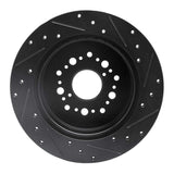 R1 Concepts 92-00 Lexus LS400 Rear Left Drilled & Slotted Black Brake Rotor by R1 Concepts RNC-633-75006L