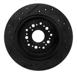 R1 Concepts 92-00 Lexus GS300 Rear Right Drilled & Slotted Black Brake Rotor