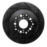 R1 Concepts 92-00 Lexus GS300 Rear Right Drilled & Slotted Black Brake Rotor
