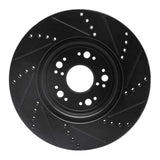 R1 Concepts 95-00 Lexus LS400 Front Left Drilled & Slotted Black Brake Rotor by R1 Concepts RNC-633-75008L