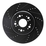 R1 Concepts 95-00 Lexus LS400 Front Left Drilled & Slotted Black Brake Rotor by R1 Concepts RNC-633-75008L