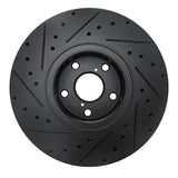 R1 Concepts 06-20 Lexus Is200T Left Front Drilled & Slotted Black Brake Rotor by R1 Concepts RNC-633-75012D