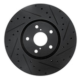 R1 Concepts 06-20 Lexus Is200T Left Front Drilled & Slotted Black Brake Rotor by R1 Concepts RNC-633-75012D