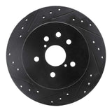 R1 Concepts 06-15 Lexus Is350 Rear Left Drilled & Slotted Black Brake Rotor by R1 Concepts RNC-633-75015L