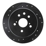 R1 Concepts 06-15 Lexus IS250 Rear Left Drilled & Slotted Black Brake Rotor by R1 Concepts RNC-633-75016L