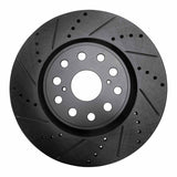 R1 Concepts 07-23 Lexus LS460 Front Left Drilled & Slotted Black Brake Rotor by R1 Concepts RNC-633-75017L